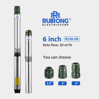 RUIRONG PUMP 6 inch large flow borehole pump submersible solar irrigation water pump