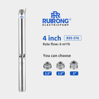 RUIRONG PUMP 4 inch 380v submersible water pump ss304 solar deep well pump system