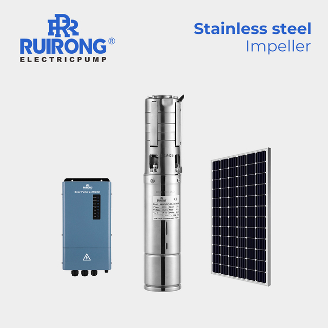RUIRONG Full Stainless steel Solar water Pump dc deep well pump system