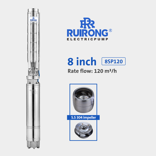 RUIRONG PUMP 8 inch SP submersible wate pump supplier full stainless steel deep well pump
