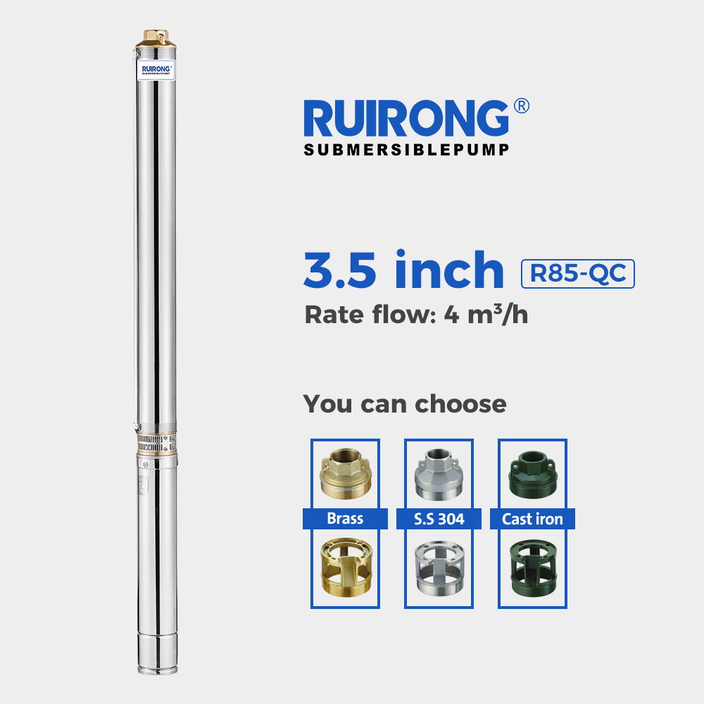 RUIRONG 3.5 Inch R85-QC Series plastic impeller stainless steel Submersible deep wll Pump for irrigation system