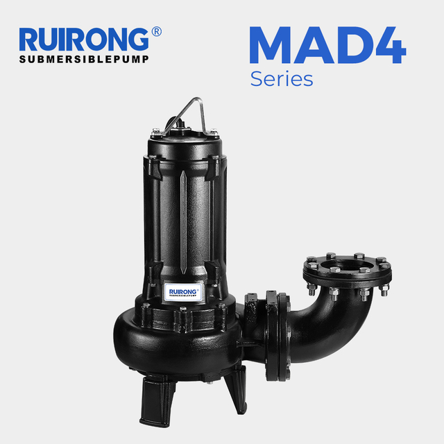 RUIRONG PUMP MAD4 series cast iron submersible sewage pump large flow Industrial sewage pump